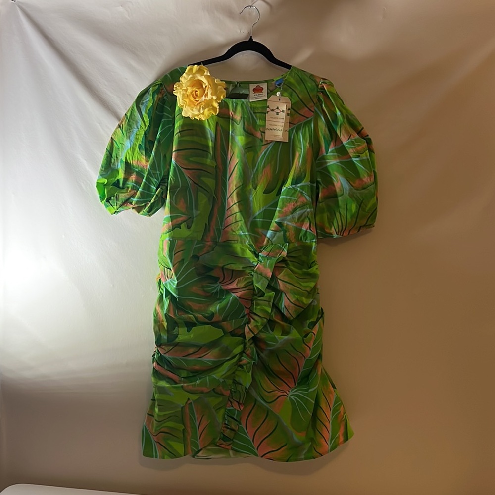 Farm Rio Tropical Puff-Sleeve Mini Dress - Picture 12 of 12